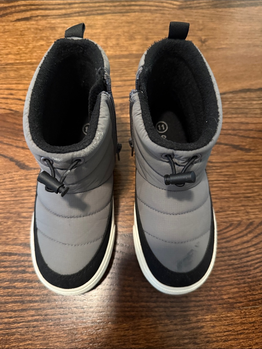 Cat & Jack Gray and Black Kids' Snow Boots